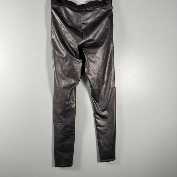 NWT Express Womens Metallic Stretch Mid Rise Faux Leather Skinny Leg Pants S - Picture 6 of 12